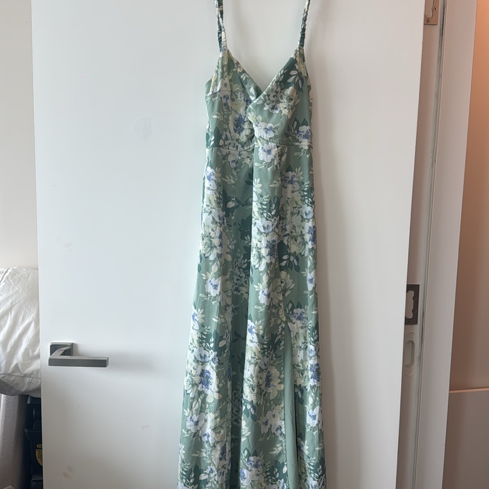 Floral soft slit midi-maxi dress